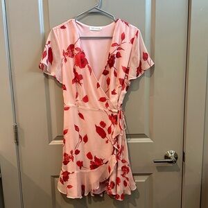 All in Favor Floral Wrap Dress